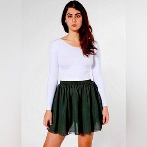 American Apparel Olive Chiffon Mini Skirt – Size XS/S